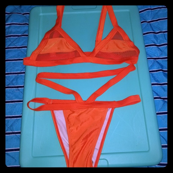 High Waist Bikini in Orange - Picture 1 of 8